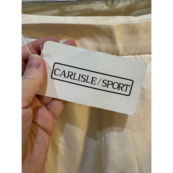 Carlisle Sport 100% Silk Women Trousers Size 14 Off White Vintage Old Money Flaw - Picture 6 of 16